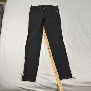 Michael Kors Jeans Women’s 4 Black Skinny Jeans Gold Zipper Ankles